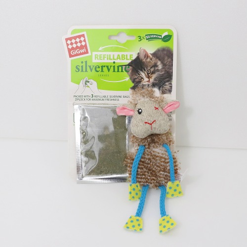 [7515]기그위 고양이 장난감 바스락 양 실버바인 잎 리필(3입)
